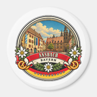 Ansbach Bavaria Germany Vintage Travel Souvenir Magnet