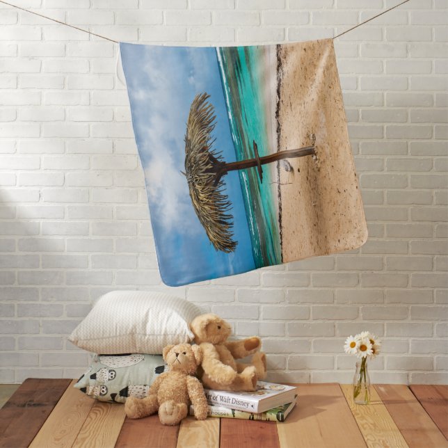 Anse des Rochers beach Baby Blanket (In Situ)