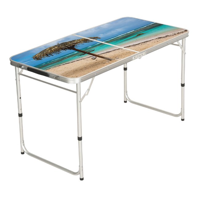 Anse des Rochers beach Beer Pong Table (Angled)