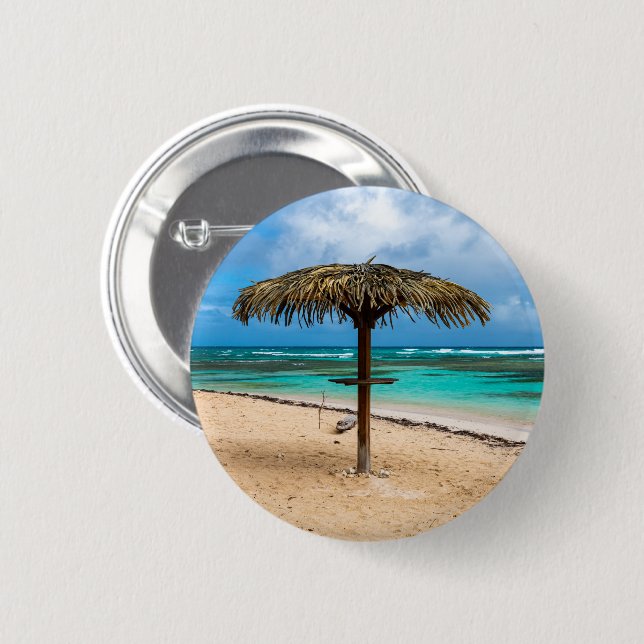 Anse des Rochers beach Button (Front & Back)