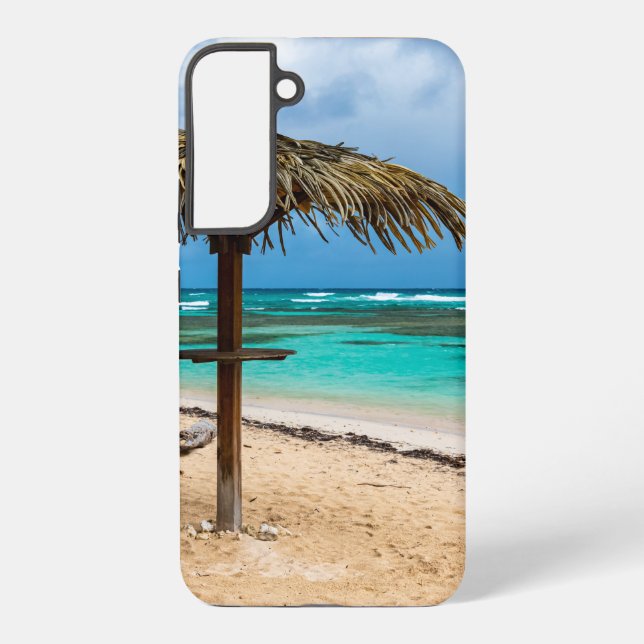Anse des Rochers beach Samsung Galaxy Case (Back)