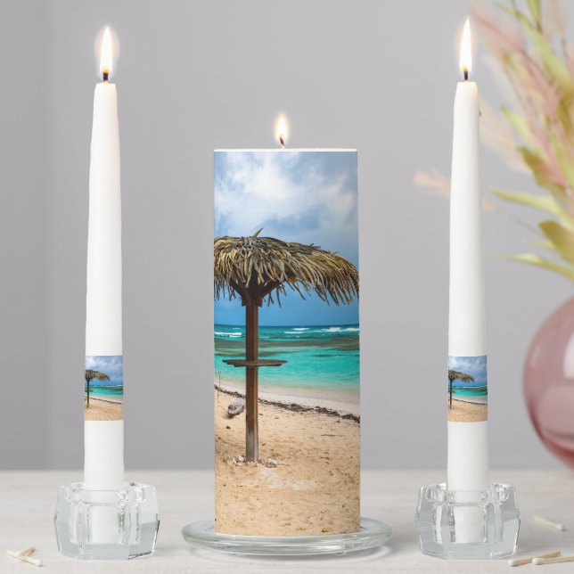 Anse des Rochers beach Unity Candle Set (In Situ)