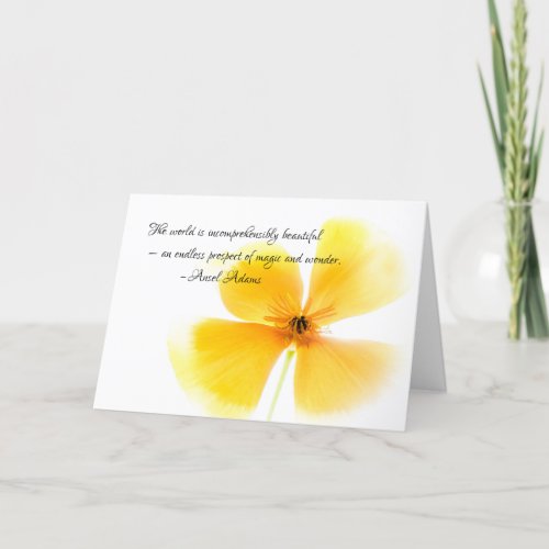Ansel Adams quote with an Orange Poppy Note Cards