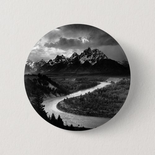 Ansel Adams The Tetons and the Snake River 1942 Button