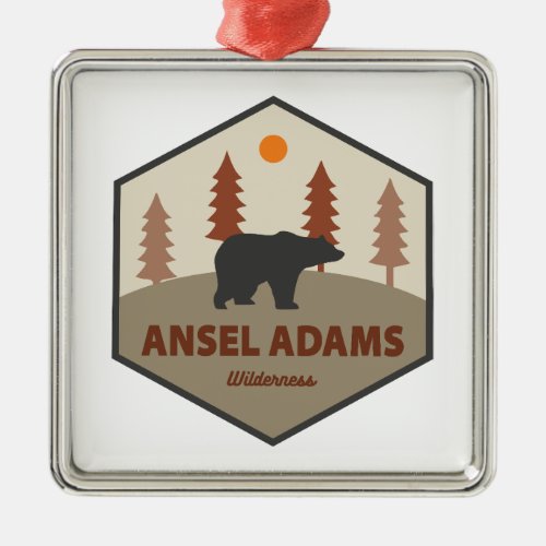 Ansel Adams Wilderness California Bear Metal Ornament