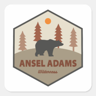 Ansel Adams Wilderness California Bear Square Sticker