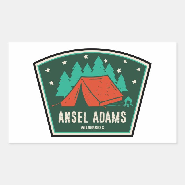 Ansel Adams Wilderness California Camping Rectangular Sticker (Front)