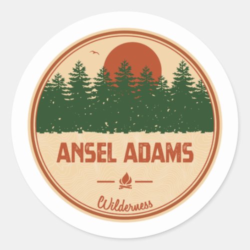 Ansel Adams Wilderness California Classic Round Sticker