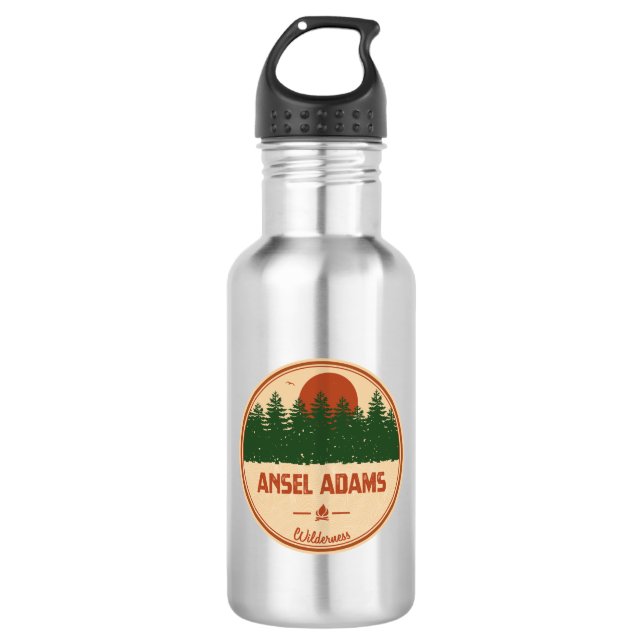 Ansel Adams Wilderness California Stainless Steel Water Bottle (Front)