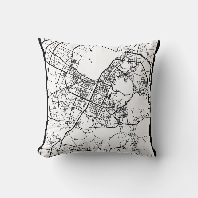 Anshan China City Map Throw Pillow (Front)