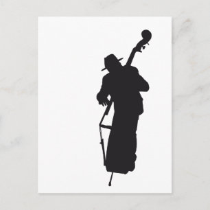 ansichtkaart double bass player postcard