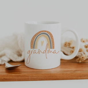 ANSLEY Boho Burnt Orange Rainbow Heart Grandma Coffee Mug