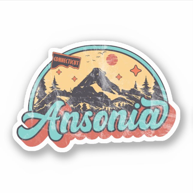 Ansonia, Connecticut Sticker (Front)