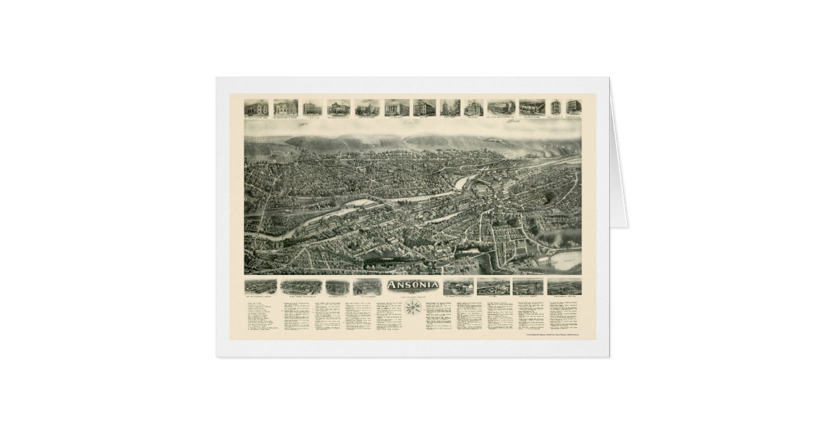 Ansonia, CT Panoramic Map 1921 Zazzle