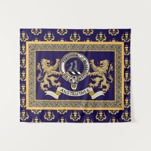 Anstruther Clan Badge Personalized Blue Tapestry