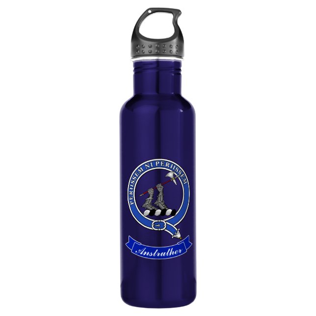 Anstruther Clan Badge Personalized Stainless Steel Water Bottle (Front)