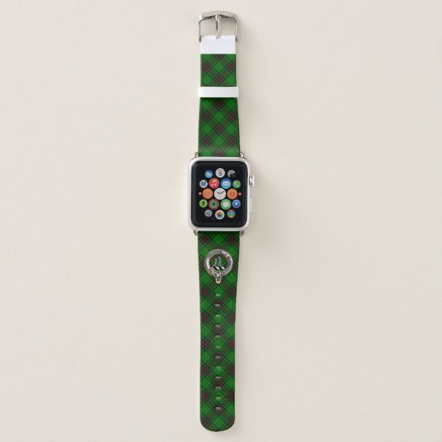 Anstruther Clan Badge & Tartan Apple Watch Band (Front)