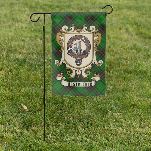 Anstruther Clan Badge & Tartan Personalized Garden Garden Flag (In SItu)