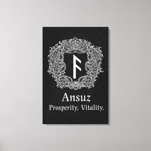 Ansuz_rune  Prosperity Vitality Canvas Print