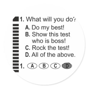 Answer Sheet Rock The Exam School Testing Encourag Classic Round Sticker