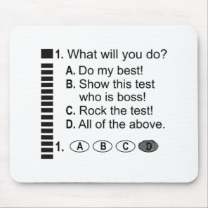 Answer Sheet Rock The Exam School Testing Encourag Mouse Pad