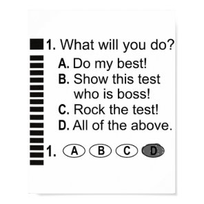 Answer Sheet Rock The Exam School Testing Encourag Poster