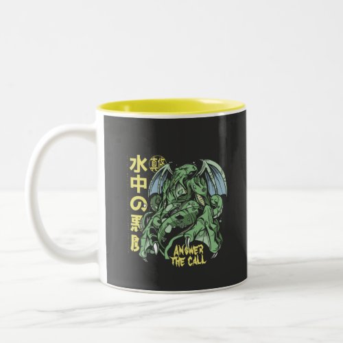 Answer the Call Cthulhu with Japanese Two_Tone Coffee Mug