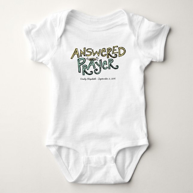 Answered Prayer Baby One Piece Baby Bodysuit (Front)