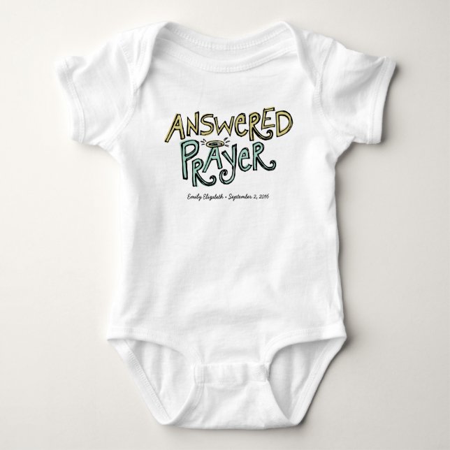 Answered Prayer Baby One Piece Bodysuit (Front)