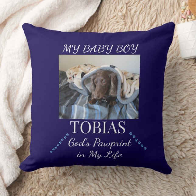 Answered Prayer Pawprint Throw Pillow (Blanket)