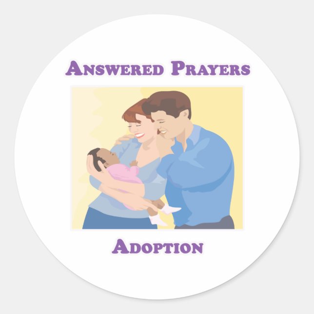 Answered Prayers Adoption Classic Round Sticker (Front)
