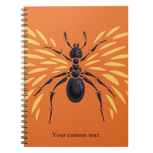 Ant Art Insect Lover Fiery Orange Entomology Notebook