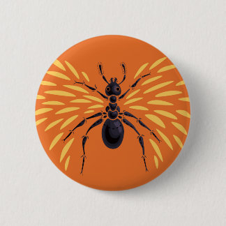 Ant Art Insect Lover Fiery Orange Entomology Pinback Button