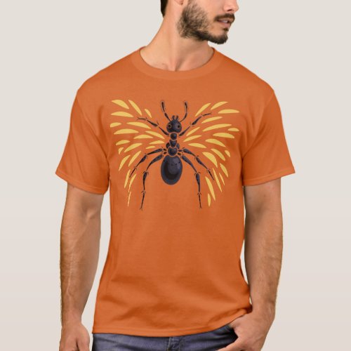 Ant Art Insect Lover Fiery Orange Entomology T_Shirt