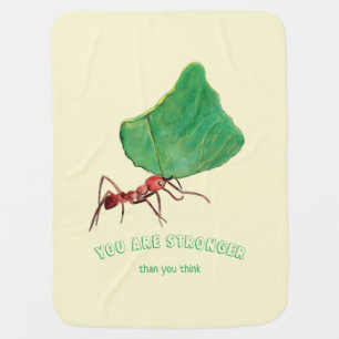 Ant carrying a big leaf baby blanket