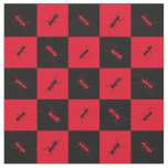 Ant checkerboard red and black squares fabric