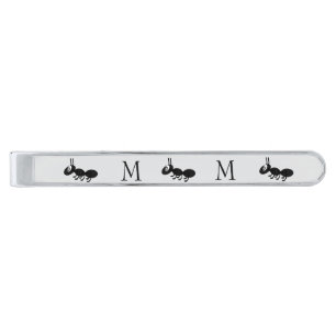 Ant Design Monogrammed Silver Finish Tie Bar