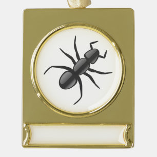Ant Gold Plated Banner Ornament
