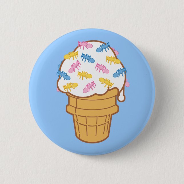 Ant Ice Cream Pinback Button (Front)