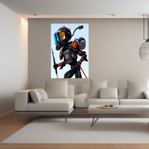 Ant in full police armor   AI Art Poster