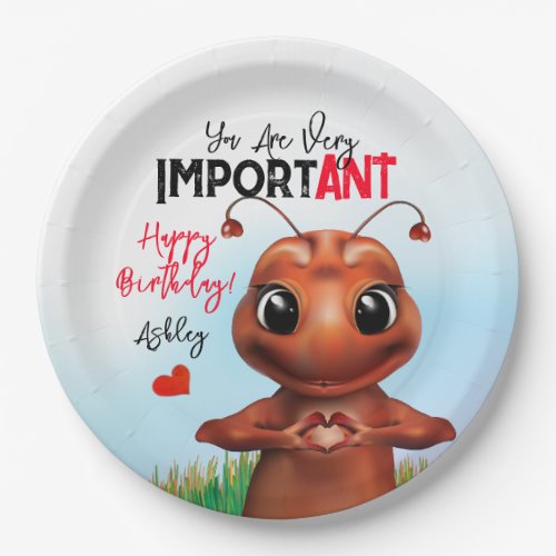 Ant Inspirational Sign Birthday Paper Plates