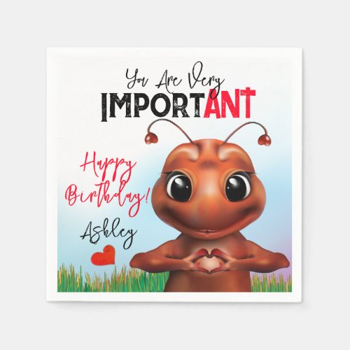 Ant Inspirational Sign Language Birthday Napkins