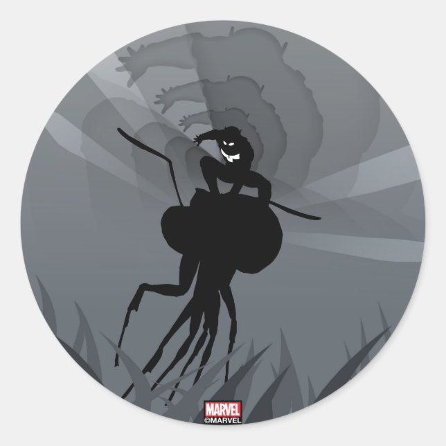 Ant-Man Heroic Silhouette Classic Round Sticker (Front)