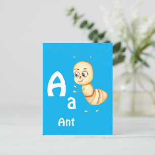 Ant personalize ABC: Letter A - Add Your Name Postcard