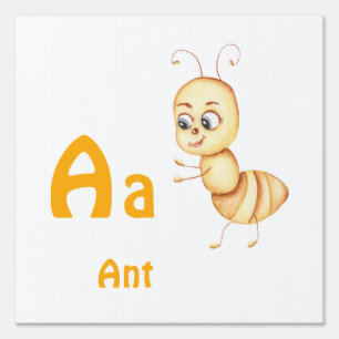 Ant personalize ABC: Letter A - Add Your Name Sign