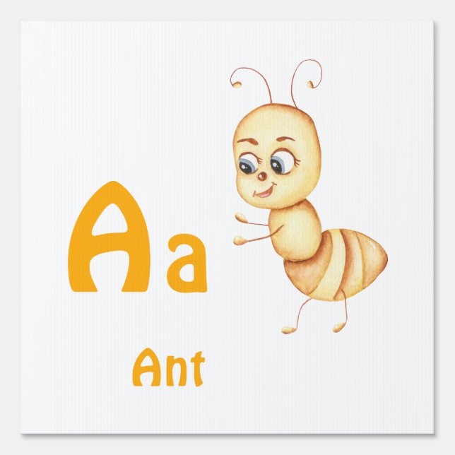 Ant personalize ABC: Letter A - Add Your Name Sign (Front)
