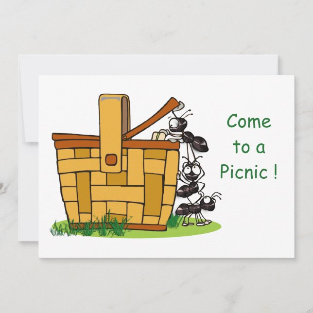 Ant Picnic Basket Invitation (Front)