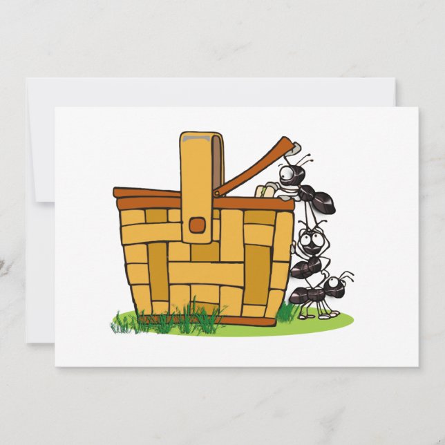 Ant Picnic Basket Invitation (Front)