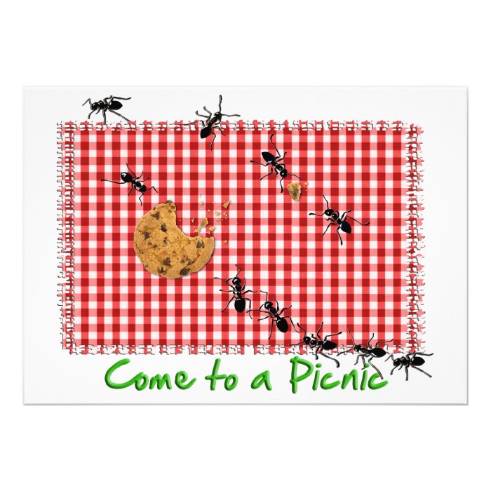 Ant Picnic on Table Cloth Invitation