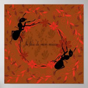 ant, positive affirmation, inspiring phrase poster